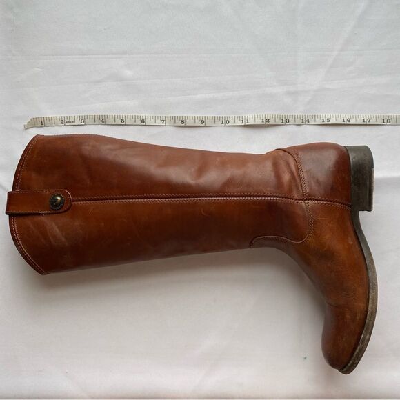 Frye Melissa Cognac Vintage Leather Riding Boots Size 6.5 - Picture 14 of 16
